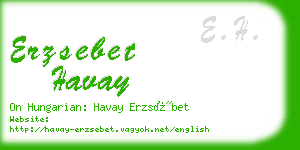 erzsebet havay business card